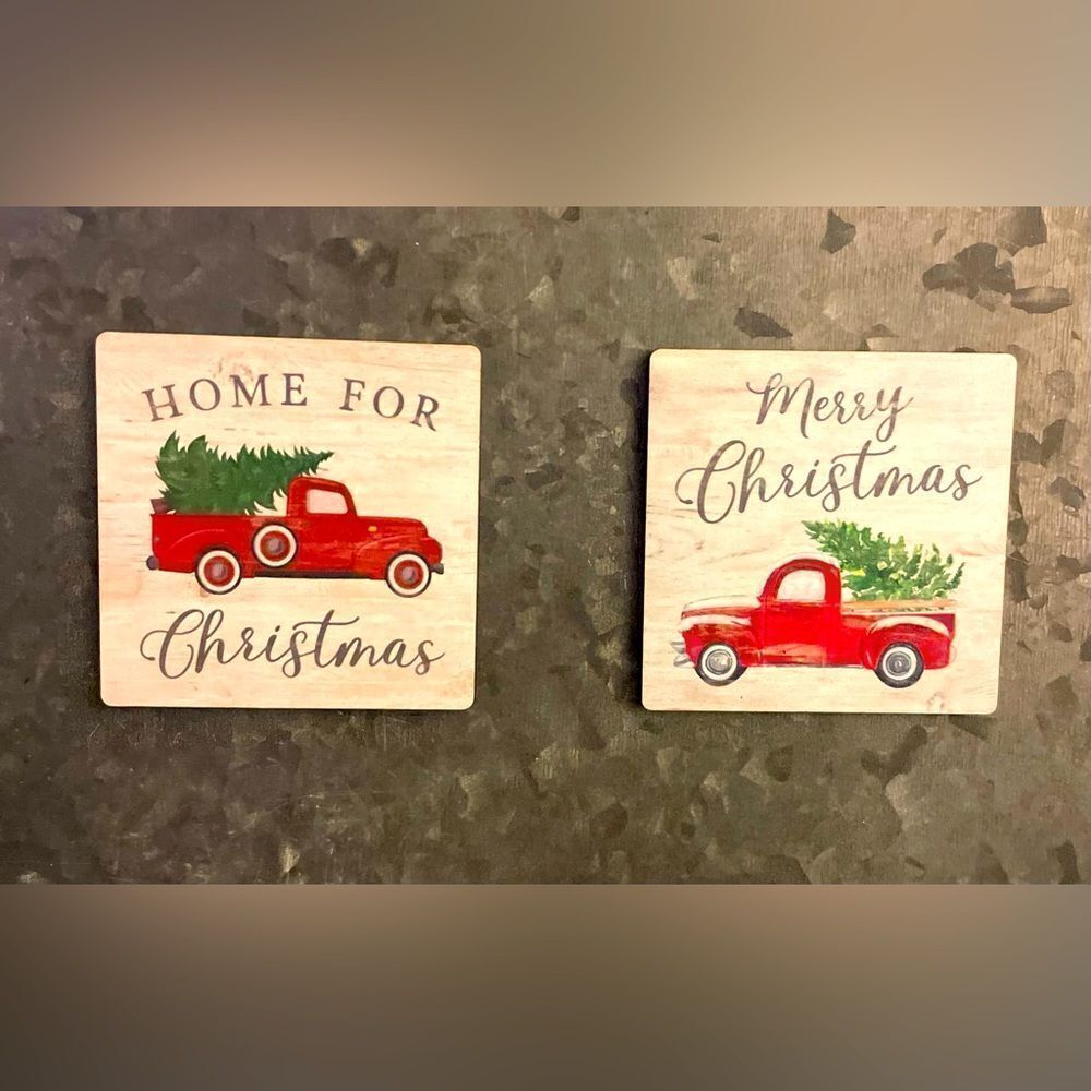 ❤️🔥 2 NEW Christmas Design Farmhouse Decor Refrigerator Quote Magnets P…